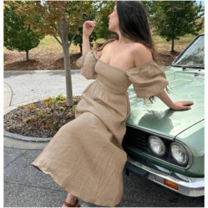 FRENCH RUFFLED LANTERN SLEEVES MULTI-WEAR DRESS