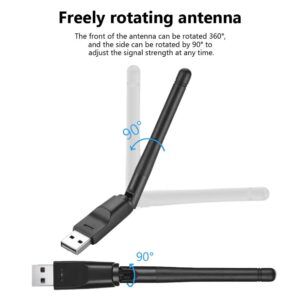 150Mbps MT7601 Wireless Network Card Mini USB WiFi Adapter LAN Wi-Fi Receiver Dongle Antenna 802.11 b/g/n for PC Windows