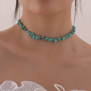Irregular turquoise choker necklace women’s fashion new handmade