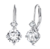 Sterling Silver 925 White Gold Plated Zircon Light Luxury Style Moissanite Earrings