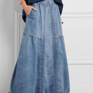 Women’s Casual Brushed Elastic Waist Denim Skirt