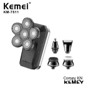 KM-7511 Rotary head washing LCD digital display haircut nose hair all-in-one razor