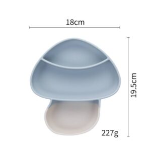 Children’s environmental protection silicone plate set double suction cup in one shape complementary food plate.