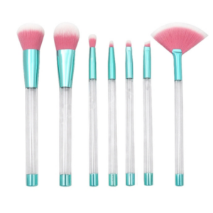 7-In-1 Crystal Makeup Brush Set With Empty Handle Cosmetics Sand Brushes