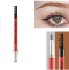 GECOMO Automatic Rotation Double-Headed Eyebrow Pencil With Eyebrow Card And Replacement Refills Waterproof And Non-Smudged