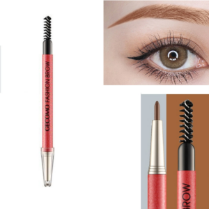 GECOMO Automatic Rotation Double-Headed Eyebrow Pencil With Eyebrow Card And Replacement Refills Waterproof And Non-Smudged