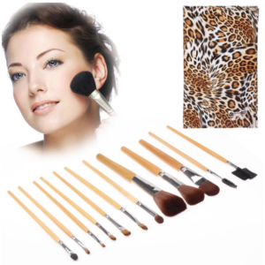 24 PCS Goat Hair Pink Handle Makeup Brush Set with Pink Pouch