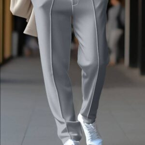 Men’s Daily Pleated Sweatpants with Elastic Waist