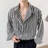 Fashion Casual Lapel Striped Shirt