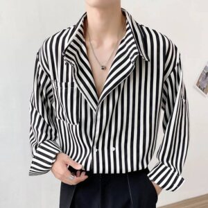 Fashion Casual Lapel Striped Shirt