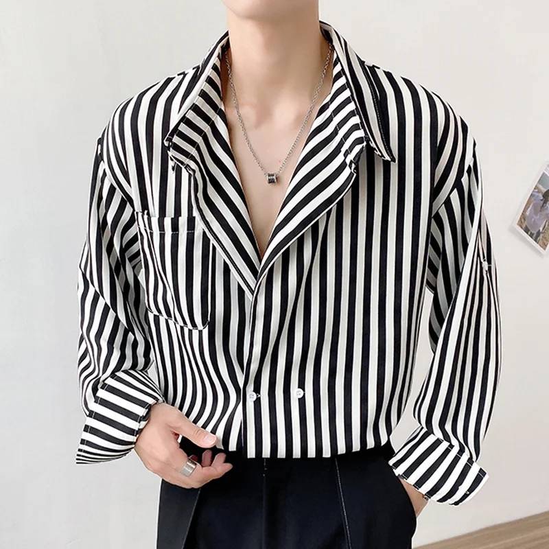 Fashion Casual Lapel Striped Shirt