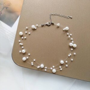 new fashion jewelry multilayer freshwater Pearl Necklace light luxury design women’s Necklace