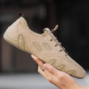 New autumn men’s shoes pigskin mesh shoes breathable sports men’s casual shoes leather shoes leather all-match trend shoes men