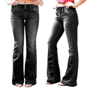 Wisherryy Classic Mid-Rise Washed Flared Jeans
