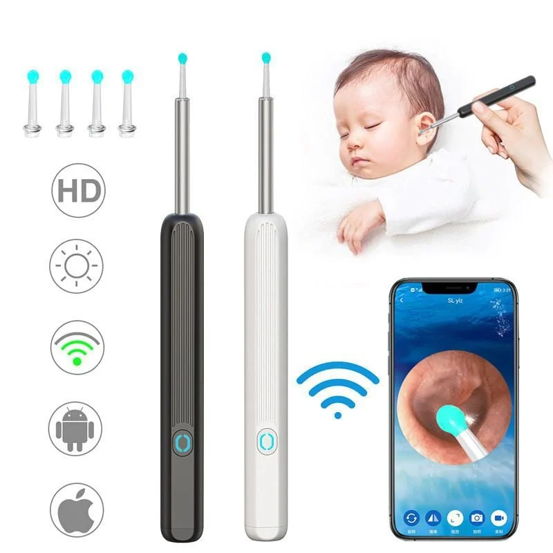 Buy 2 - USB Otoscope with Wi-Fi Wax Removal Spoon