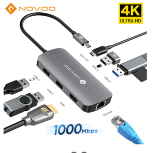 NOVOO 7-in-1 USB-C Hub Verteiler Splitter Adapter USB-C 3.0/2.0 7Ports 4K HDMI