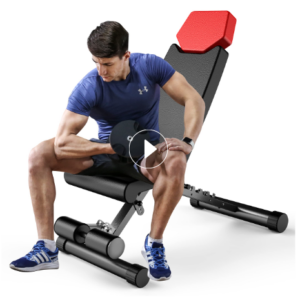Finer Form – 5 in 1 weight bench, adjustable and foldable for bench press, strength training and full body training. Perfect for dumbbell games or a s