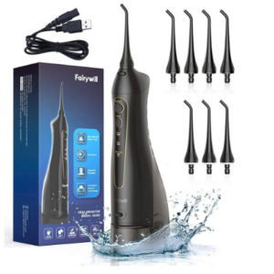 Fairywill 300ML Cordless Water Flossers Rechargeable Oral Irrigator 8 Jet Tips