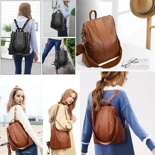 Limited Edition Anti-theft Leather Ladies' Backpack - Perfect Gift Choice