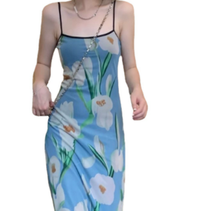 Fairy Sweet Narcissus Mesh Slip Dress Female Slim Fit