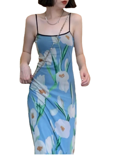 Fairy Sweet Narcissus Mesh Slip Dress Female Slim Fit