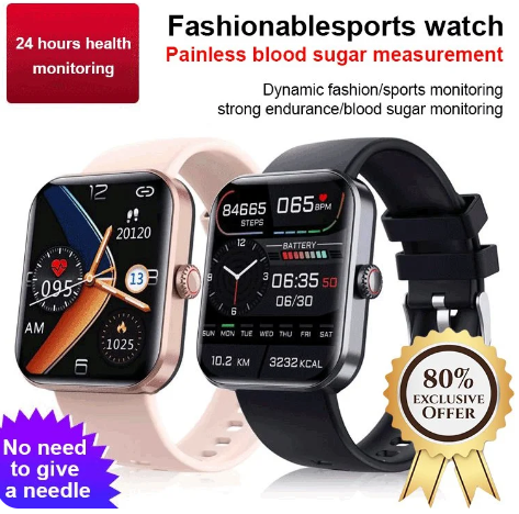 Bluetooth Fashion Watch with 24 Language Support, 24/7 Heart Rate and Blood Pressure Monitoring. Free Shipping when Buying 2.