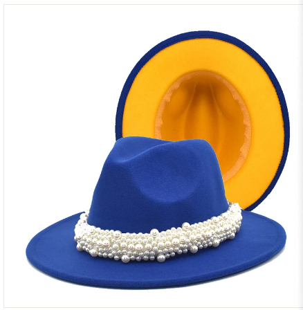 New double-sided color matching woolen hat