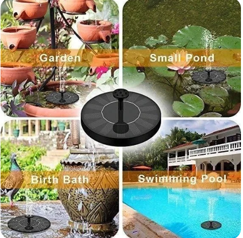 Solar Fountain with Colorful LED Lights - 50% OFF