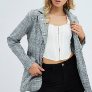 Black Oversized Double Breasted Blazer