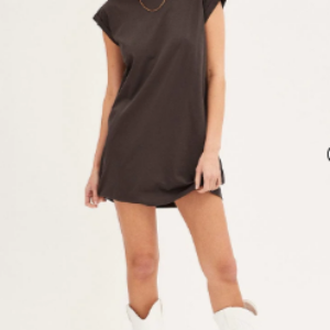 Graphic Grey Crew Short Sleeve T-Shirt Dress