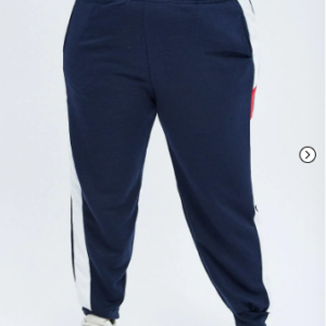 Multi Track Pants Contrast Elastic Waist Relaxed