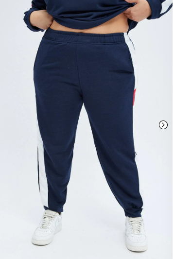 Multi Track Pants Contrast Elastic Waist Relaxed