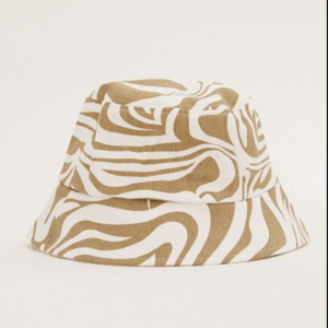 Beige Graphic Bucket Hat