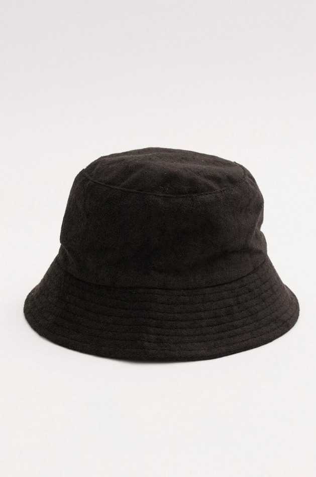 Black Toweling Detail Bucket Hat