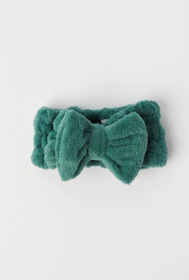 Green Fluffy Elastic Spa Hair Band Headband for Make Up