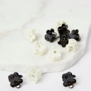 Multi 12 Pcs Floral Shaped Mini Claw Clips black