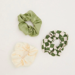 Green 3 Pack Scrunchies