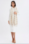 Online Exclusive White Check Tassel Scarf