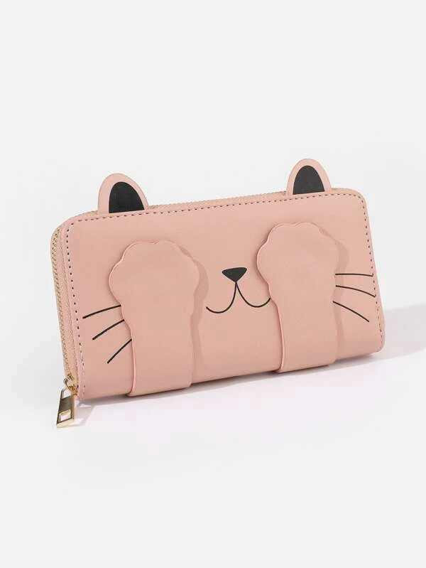Cartoon Cat Design Long Wallet