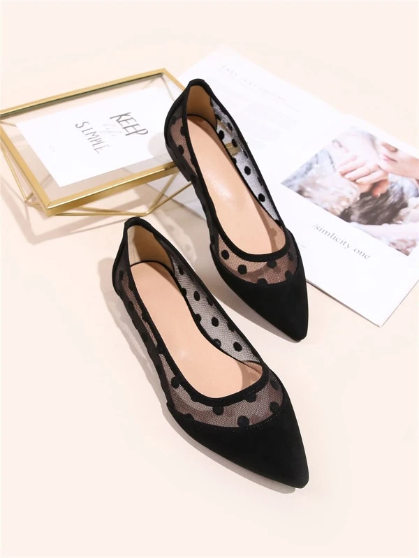 Mesh Ballet Flats with Stunning Contrast