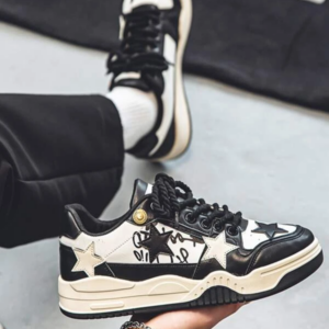 Men’s Lace Up Sneakers with Sporty Skate Shoe Style