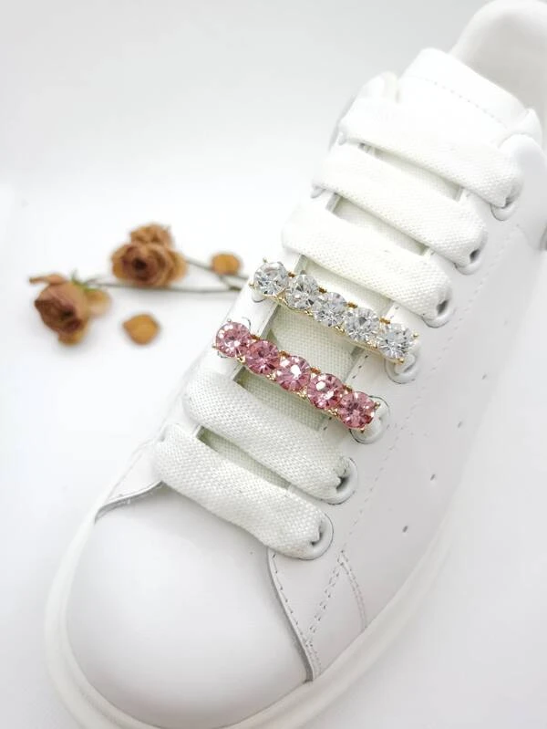 2pcs Rhinestone Decor Shoe Decoration
