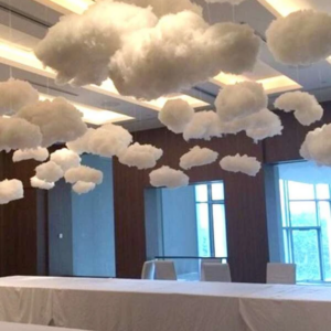 1pc Cloud Shaped Wall Hanging, Simple White Polyester Prop Cloud Design Hanging Decoration For Home