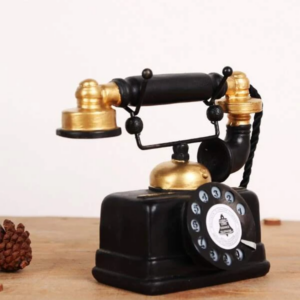 1pc Polyresin Decorative Telephone, Vintage Design Decorative Phone Model For Decoration