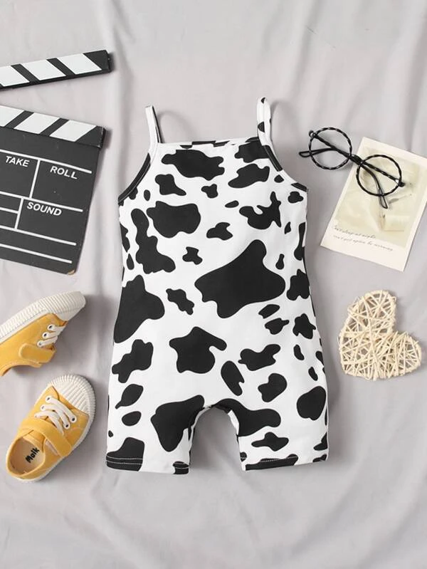 Baby Cow Print Cami Romper
