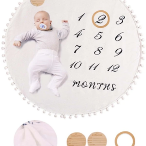 Newborn Photography Number And Letter Graphic Blanket With 2pcs Accessory