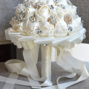 1pc Polyester Artificial Flower , Simple Artificial Flower Bouquet For Wedding Party