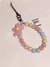 1pc Flower Decor Beaded Phone Lanyard