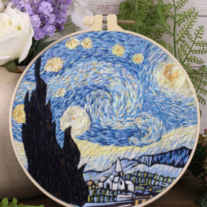 Hand Embroidery Set with Stunning Galaxy Pattern