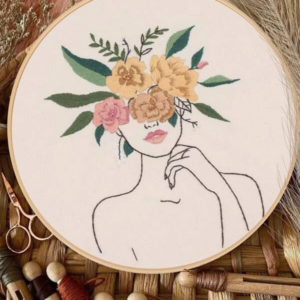 Random Hand Embroidery Set with Flower and Figure